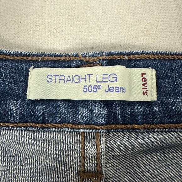 Levi's 505 Straight Leg Womens Blue Jeans Size 10 Distressed Denim - Picture 6 of 9